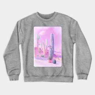 Cactus Landscape Watercolor Print Crewneck Sweatshirt